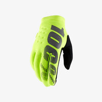 100% GLOVES CROSS/ENDURO BRISKER SOFTSHELL YELLOW FLUO SIZE L