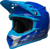 Bell Moto-9 Mips šalmas - Louver blizgi pilka/mėlyna