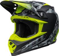Bell Moto-9 Mips šalmas - Venom matinė juoda kamufliažas/ryški geltona