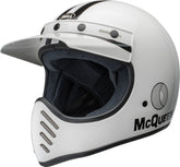 Bell Moto-3 šalmas - Steve McQueen blizgi balta/juoda