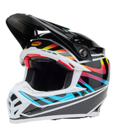Bell Moto-9S Flex šalmas - Drift blizgi juoda įvairiaspalvė