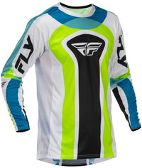 Fly Racing Lite Current L.E. motokroso marškinėliai - balta/Lime/mėlyna