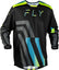 Fly Racing Kinetic Volt motokroso marškinėliai - juoda/pilka/Teal/geltona