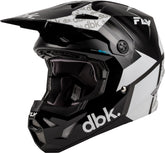 Fly Racing Formula CP DBK jaunimui šalmas - juoda/balta/pilka