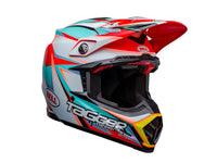 Off-road helmet BELL MOTO-9S FLEX EDGE, white / aqua blue