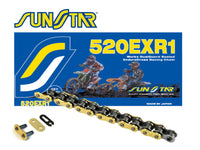SUNSTAR pavaros grandinė 520EXR1-110G ENDURO 450 CCM DG RING auksinė 520VT2 atvira + sujungimo spynelė