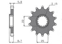 SUNSTAR žvaigždutė 1248 13 dantų KTM SX/EXC '91-'25 JTF1901.13 grandinė 520 124813JT