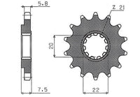 SUNSTAR žvaigždutė 2120 13 dantų HONDA CR 125R '04-'07 CRF 250R/X '04-'17 JTF1323.13 grandinė 520 2120