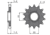 SUNSTAR žvaigždutė 340 13 dantų HONDA CR 125 '87-'03 JTF326.13 grandinė 520 34013JT