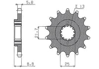 SUNSTAR žvaigždutė 525 17 dantų KAWASAKI ER 5 '97-'06 JTF512.17 grandinė 520 52517JT
