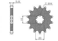 SUNSTAR žvaigždutė 560 14 dantų KAWASAKI KX 65/80/85 JTF546.14 grandinė 420 56014JT