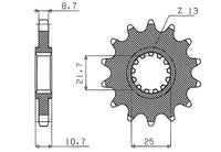 SUNSTAR žvaigždutė 580 16 dantų YAMAHA FZ 6/R6/FZ 750 JTF580.16 grandinė 530 58016JT
